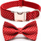 Dog Bowtie Collars Personalized Metal Buckle,Dog Collar Heavy Duty for Large/Medium/Small Size Dogs&Cats Male/Female,Waterproof (Red, L)