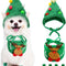 Dog Christmas Costume, Cat Christmas Outfit, Pet Christmas Costumes with Dog Bandanas Anti-Slip Dog Socks Reindeer Cat Hats for Small Medium Pets (Green, XL)